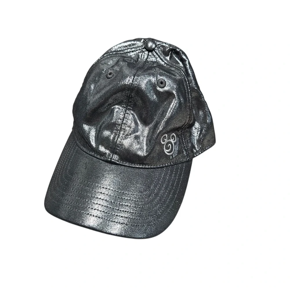 Disney‎ Parks Metallic Silver Baseball Cap Mickey Mouse Logo Adult